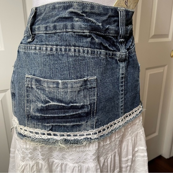 NWT Lucy Paris Denim and Lace Western Layered Skirt - Picture 4 of 16